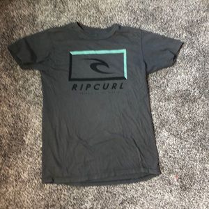 Grey and teal adult small ripcurl tee